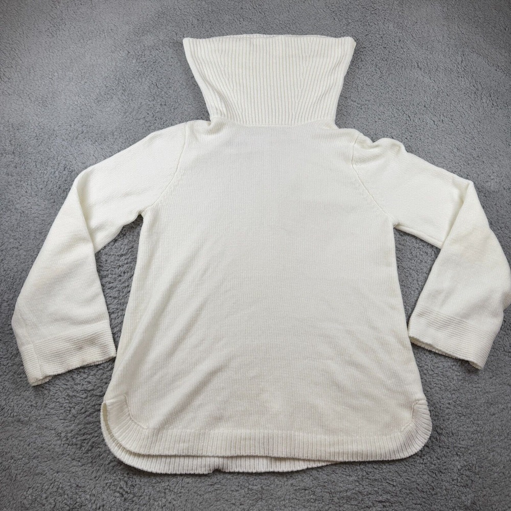 NWT Soft Surroundings Wide Turtleneck Bell Sleeve Sweater Cream Women's Size PM